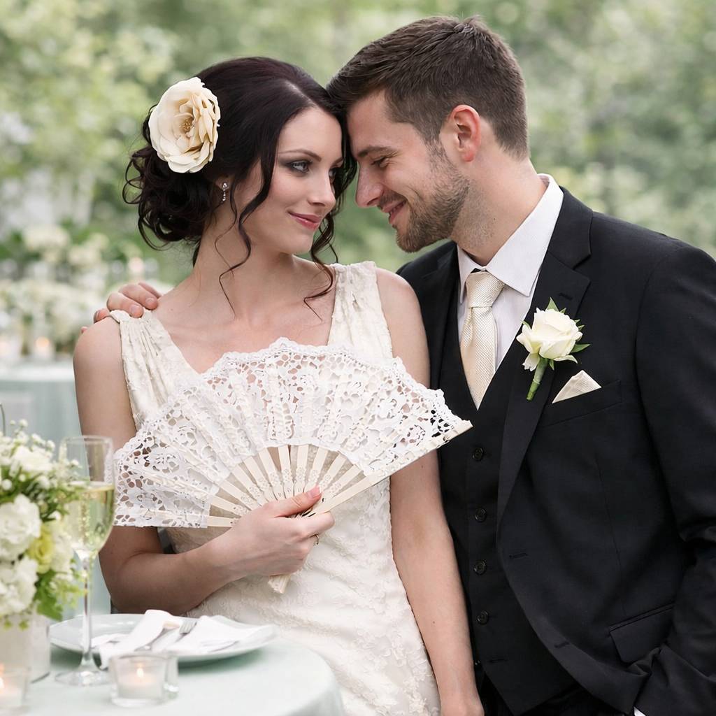 Vějíře na svatbu pro nevěstu a hosty